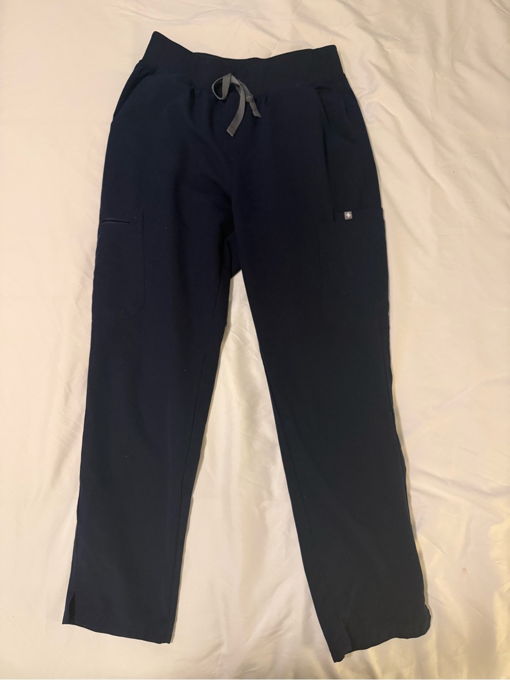 Navy Yola High Waisted 2.0 Petite Skinny Scrub Pants